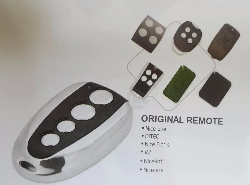 

Nice inti era Flors Nice one ,Ditec, V2 433.92Mhz rolling code Remote Replacement duplicator