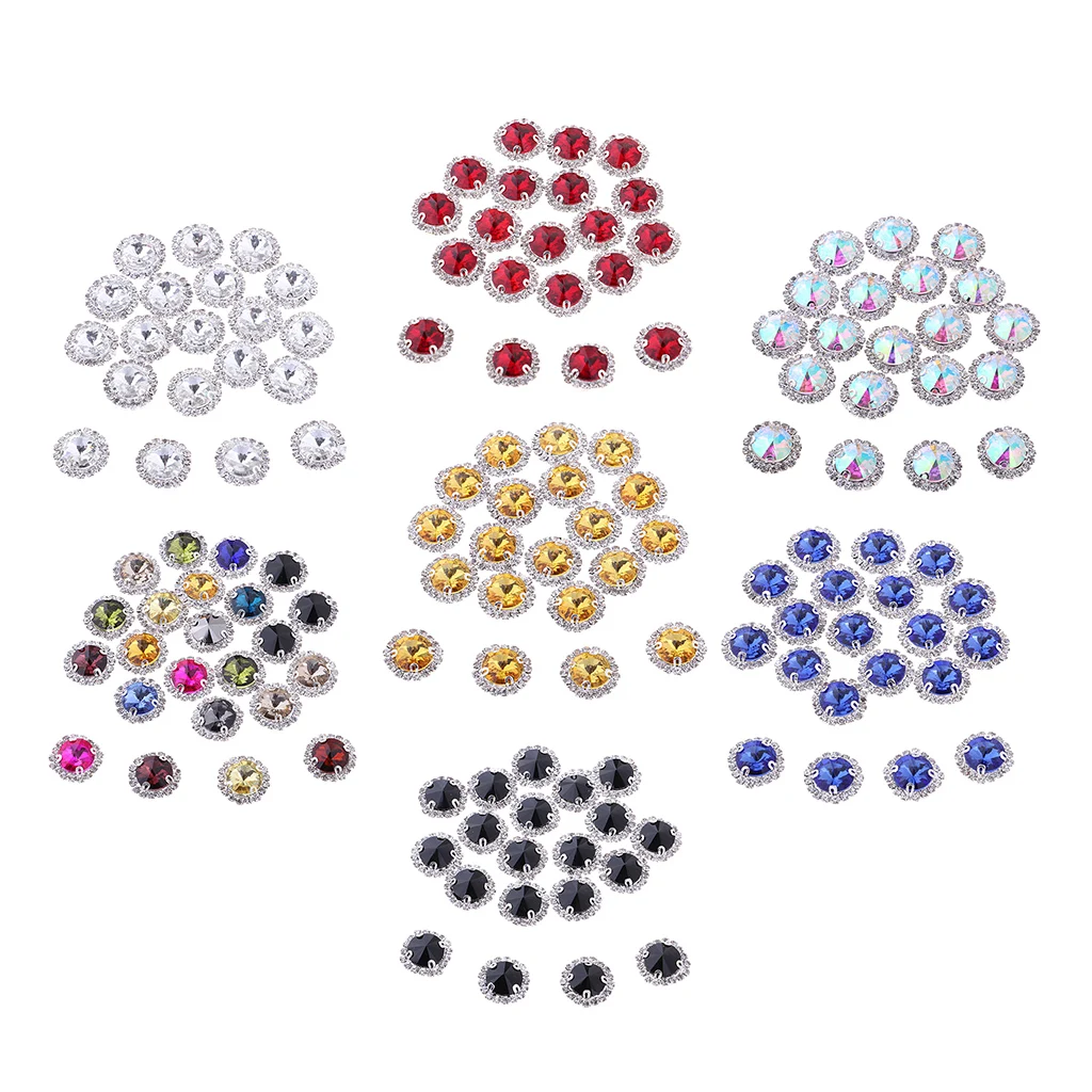 20Pcs Glass Rhinestone Sewing On Clothes Wedding Dress DIY Fashion Rhinestone Decoration Sticker Sewing Accessories