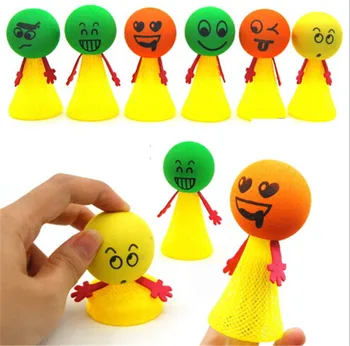 

3Pc Large Bounce Ball Educational Game Expressions Push&Down Hip Hop Jumping Doll Toys for Children Toys Gifts