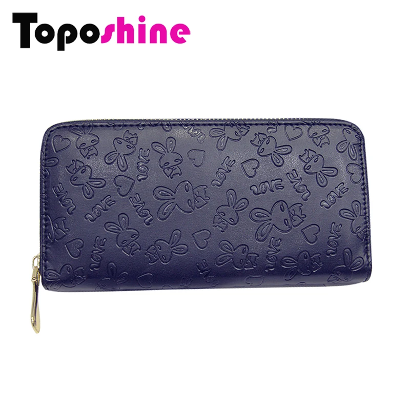 Toposhine Promotional Women Wallets Women's Purse Long Design Rabbit Pressed Wallet Zipper Ladies' Wallets Clutch Purses 7923
