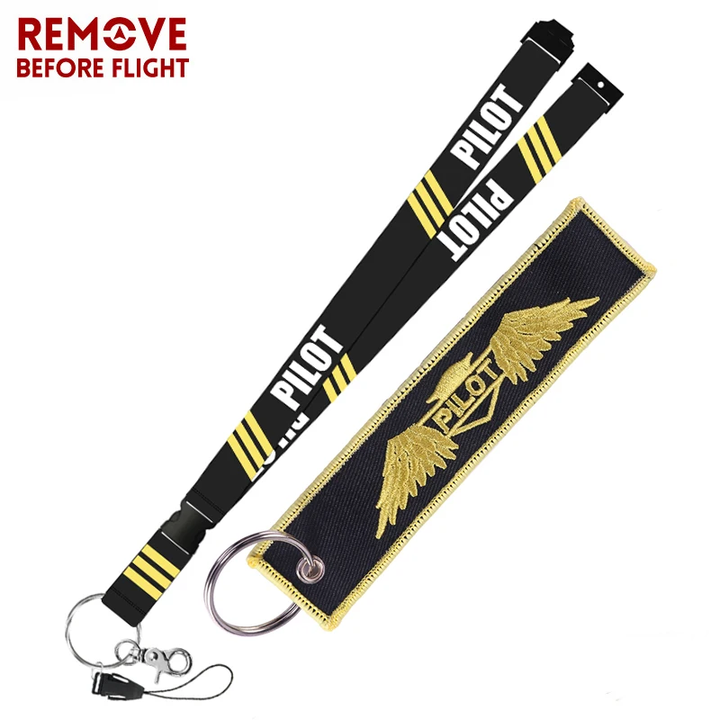 Remove Before Flight модные ювелирные изделия смешанные брелоки ярлык безопасности вышивка пилот шнур для брелока цепочка авиационные подарки