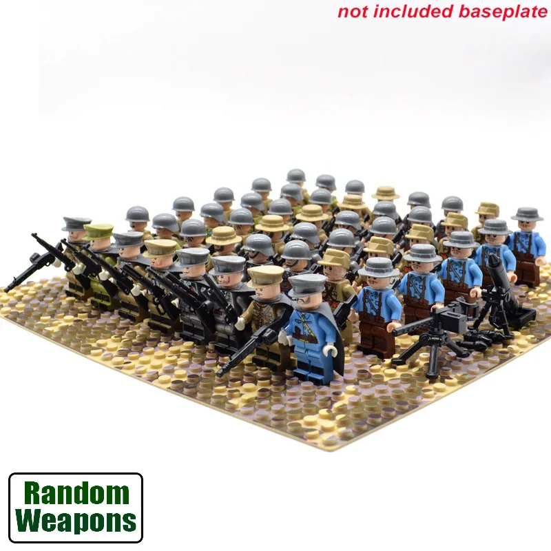 Дешево 48 шт. компл. WW2 солдат Военная Советского Союза, Китай, США, Великобритания, Франция, Япония, армии конструкторных блоков, Детские кубики, игру...