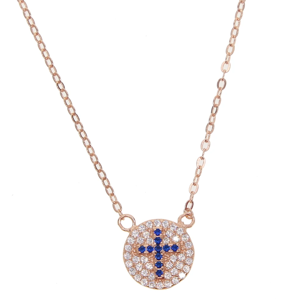 Лидер продаж Изящные 925 стерлингового серебра диск чокер с бусинами талисманы минималистский крест ювелирные изделия простые цепные Чокеры ожерелья для женщин