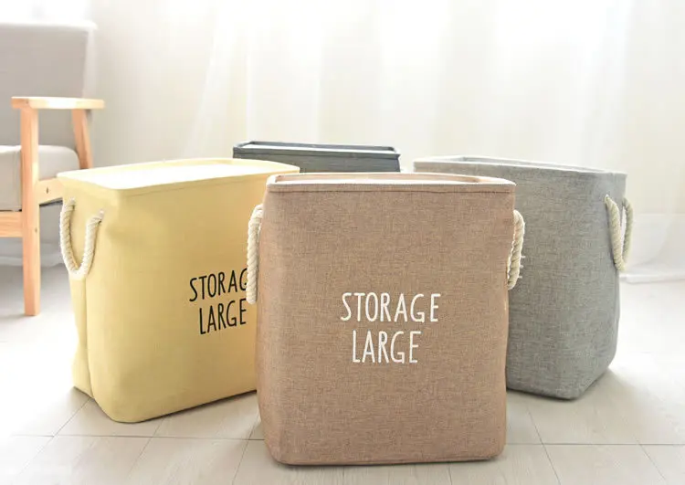 2 حجم للطي الغسيل سلة التخزين برميل الكتان القطن لعب الملابس تخزين دلو الغسيل المنظم حامل الحقيبة المنزلية