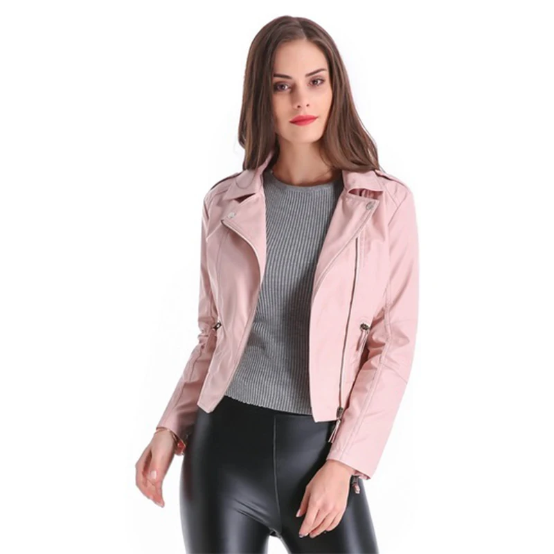 Lusumily плюс размер 3XL 4XL кожаная куртка для женщин Короткие PU искусственная Женская