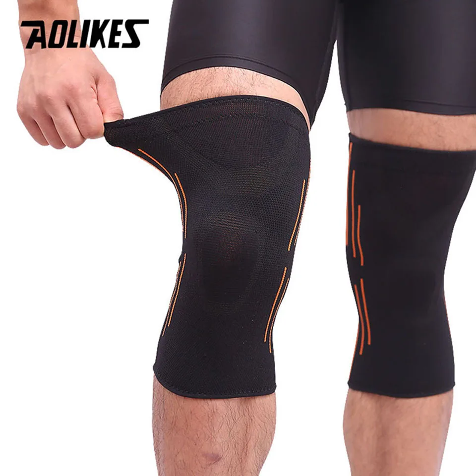 

AOLIKES 1PCS Knee Pads for Basketball Badminton Running Hiking High Elasticity Breathable Knee Protector Knee Support
