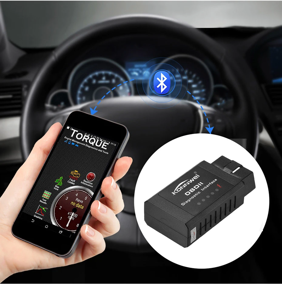 ELM327 V1.5 OBD2 сканер KONNWEI KW910 Bluetooth автоматический сканер PIC18F25K80 программное средство диагностики OBD 2 сканер ELM 327