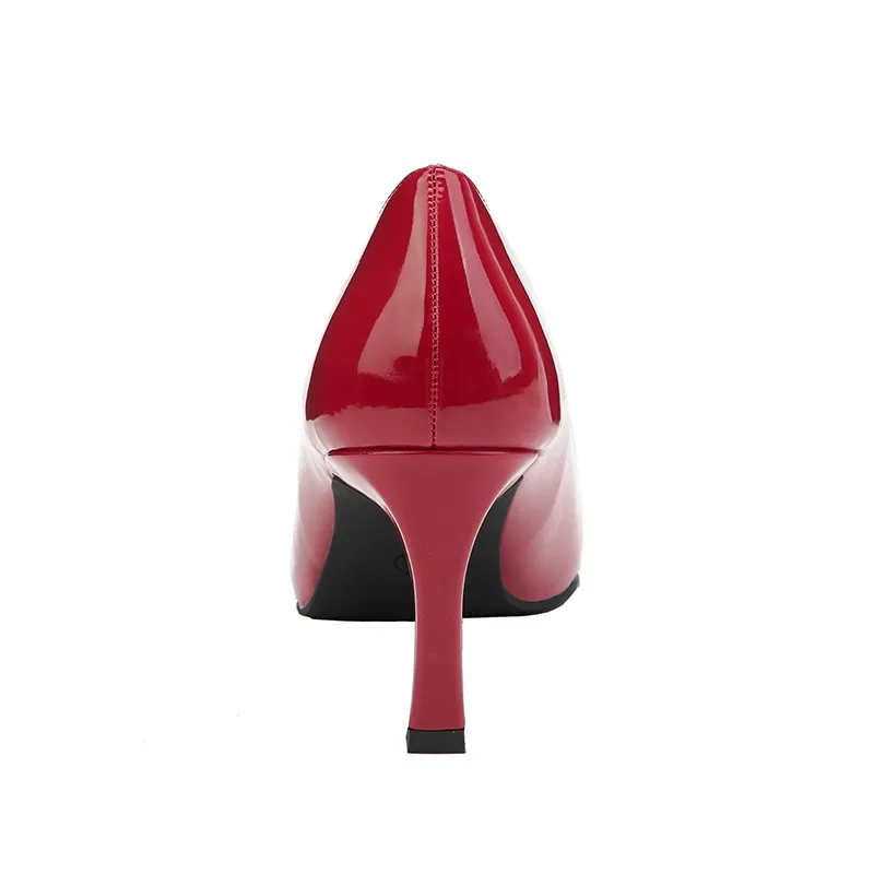 amp; Pu Pu Mujer Tacón Zapatos Pie Henlu} Tacones De Rojo red En Estilo apricot Bombas brown Del Cuadrada Patebt Dedo Cuero Resbalón Charol Flock Pu black Extraño black Flock {d Leather black Leather Apricot Hebilla Cuadrado Leather pink pdBOqp