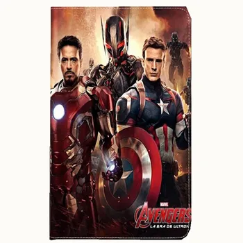 

Hero series Captain America pattern leather cover for ipad air 2 Avengers tablet case for Apple ipad air brand quality