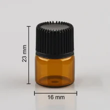 Mayitr 100 шт мини Янтарная пустая бутылка для эфирного масла 1 мл стеклянный образец эфирного масла заправляемые флаконы для духов