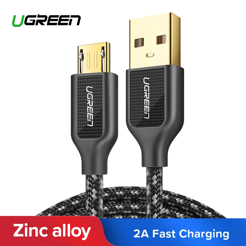 Ugreen Micro USB кабель для Xiaomi Redmi Note 5 4X Android телефон нейлоновая плетеная Быстрая