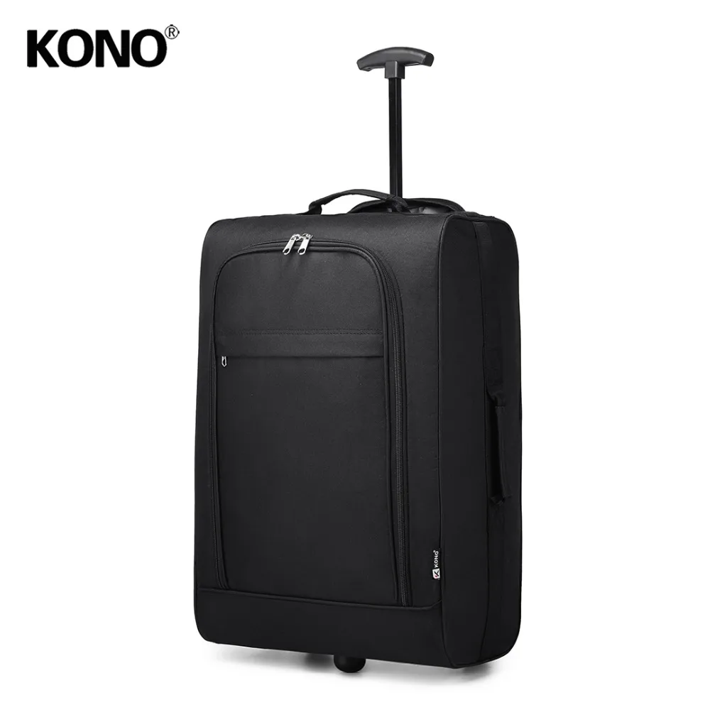 KONO 20&quot; Soft Shell Suitcase Lightweight Cabin Hand Luggage Carry on Trolley Case Travel Bag ...