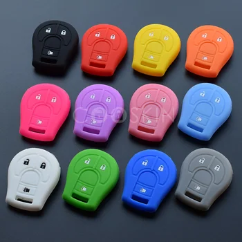 

100pcs/lot For Nissan Cube Rogue Juke NV1500 NV2500 NV3500 Xterra Frontier Armada 3 Button Silicone Key Bag Protector Holder