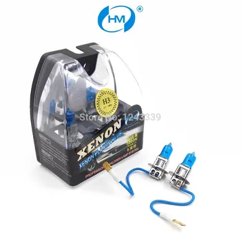 

HM Xenon Plasma Super white light H3 12V 100W Halogen Automotive Car Head Light Bulbs Lamp (a Pair)