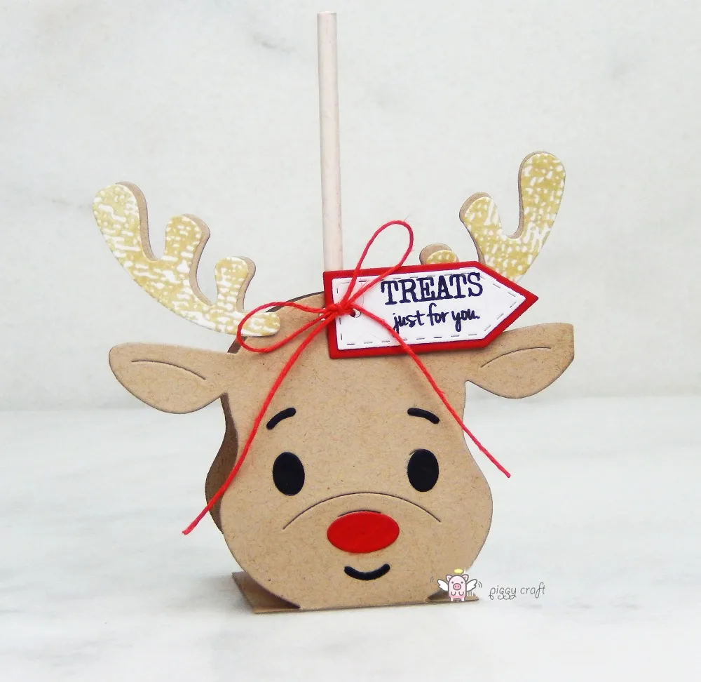 

Mmao Crafts Metal Steel Cutting Dies New Reindeer candy drink box Stencil For DIY Scrapbooking Paper/photo Cards Embossing Dies