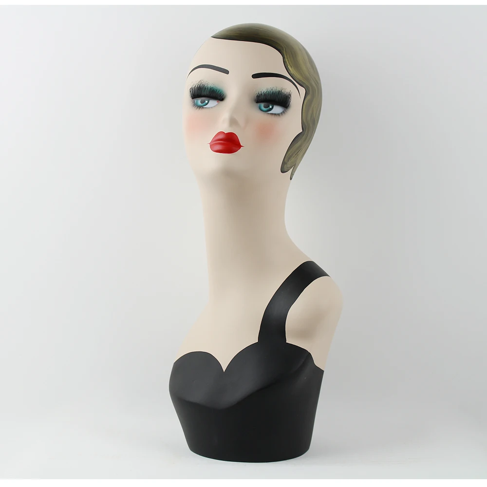 Female Hand Painted Mannequin Head For Wig And Hat Display Female Hand Painted Mannequin Head For Wig And Hat Display
