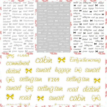 

1 Sheet 3D English Letter Setting Sunset Road Distant Word Adhesive Nail Art Stickers Decorations DIY Salon Tips F209#