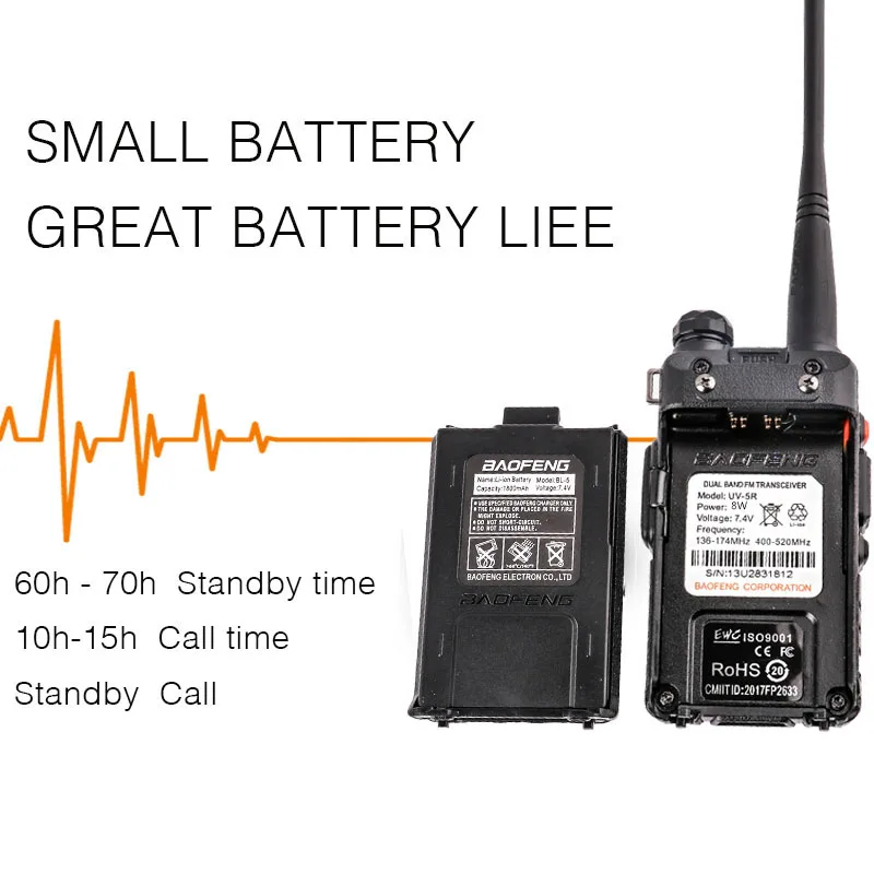 Портативная радиостанция удобная портативная рация 10 км BaoFeng UV-5R 8 Вт Западная любительская радиостанция коммуникатор x работа радио связь