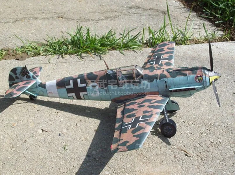 1:33 немецкий Bf-109-E-4 тропический пустынный боец Тип 3D бумажный модельный комплект