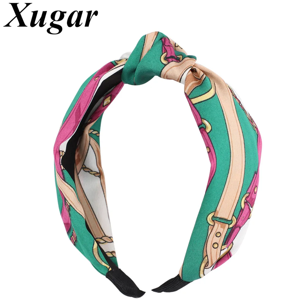 

Bohemian Floral Printed Knotted Headbands For Women Hairbands Summer Turban Cross Hair Band Lady Hair Accessories