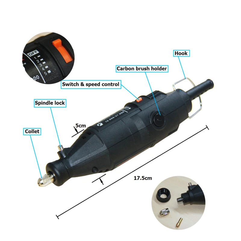 Crazy Power 220 В 180 Вт Dremel электрические инструменты мини шлифовальный станок дрель