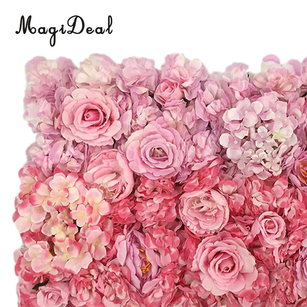 Artificial Flower Roses Wall Panel Wedding Stage Backdrop Home Shop Window Decorative Forals 7 Colors Pick