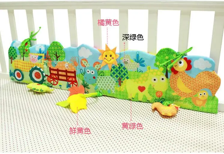 New Baby Plush Toys Rattles Cloth Book Bags Multifunctional Cartoon Farm Animals Cloth Book ruffle Give A Gift 20%Off