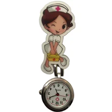 3D мультфильм Девушки Дамы Женщины медсестры часы унисекс Доктор Медицинский кармашек для часов Вешалка-зажим часы Рождественский подарок