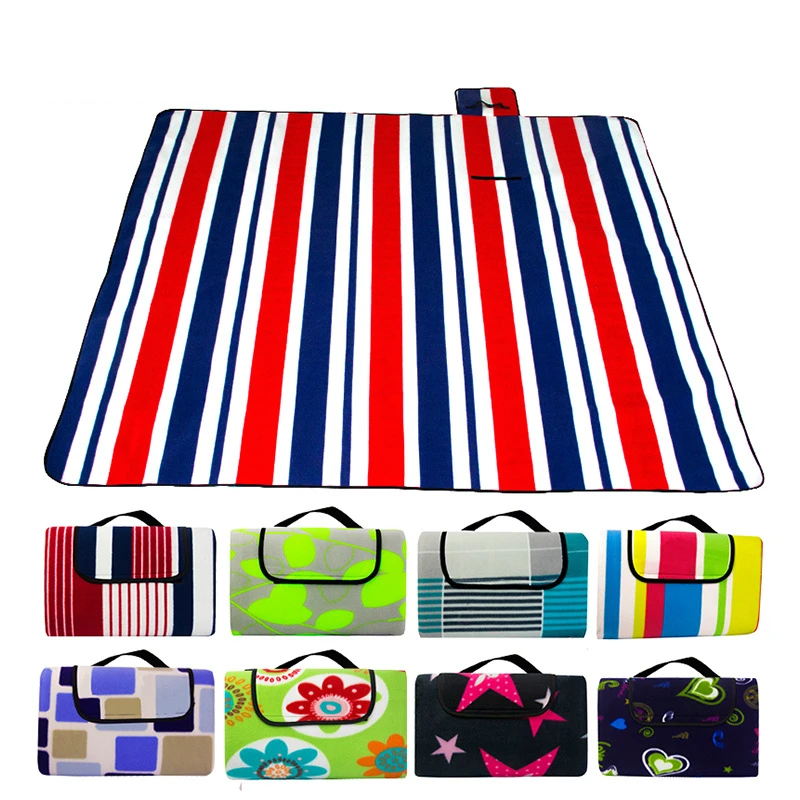 

200*200CM Beach Mat Blanket Outdoor Beach Cushion Camping Multiplayer Foldable Baby Climb Plaid Waterproof Picnic Sand Free Mat