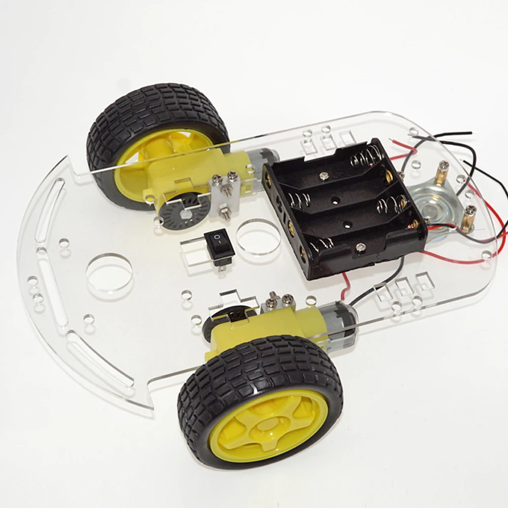 High Tech DIY Robot Kit Line tracing car smart chassis car Kit with speed encoder battey holder for Arduino (5)