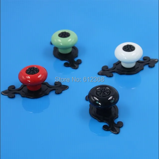 

Tangpan(TM) 6pcs Ceramic Drawer Door Knobs Zine Alloy Base Pull Cupboard Hardware Kitchen Cabinet Porcelain Furniture Handle