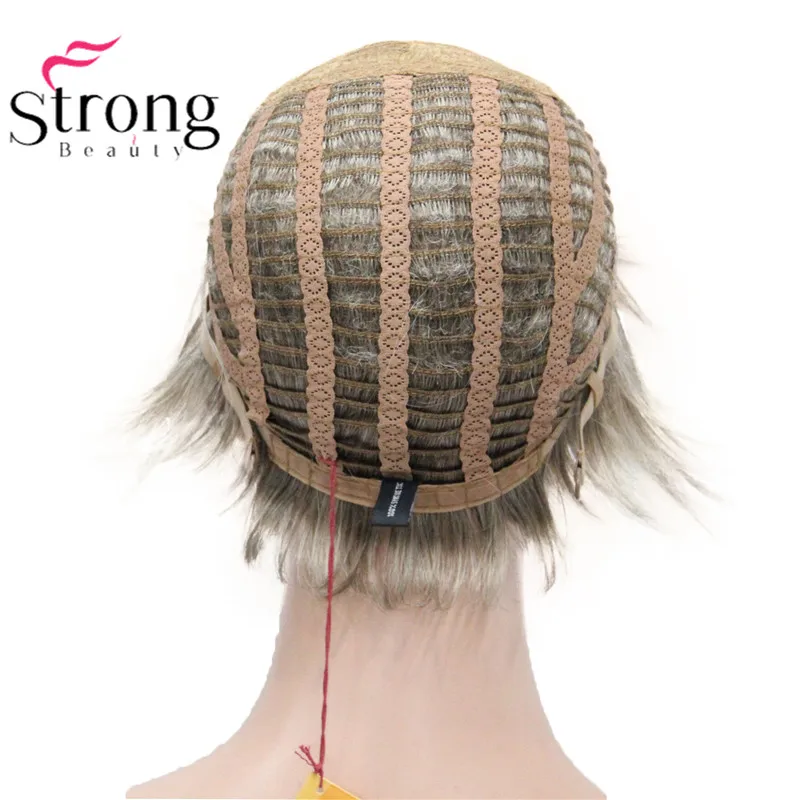E-3621 #230T Hivision Wig Fashion Classic Cap Ash Grey mix Brown Short Wavy Synthetic Lady's (9)