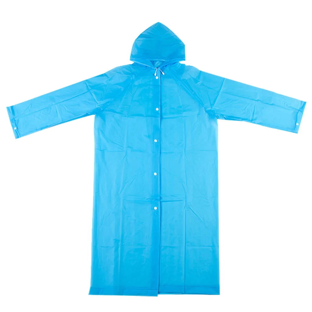 Для женщин и мужчин Водонепроницаемый EVA мода желе гель унисекс взрослых не одноразовые длинные дождевик Пальто дождевик с капюшоном пончо дождевик - Цвет: Синий