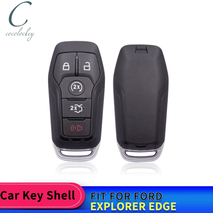 Cocolockey Smart Key Shell Fob Case For Ford Explorer Edge Proximity Remote Key Keyless Replacement Car Key Shell HU101 BLADE