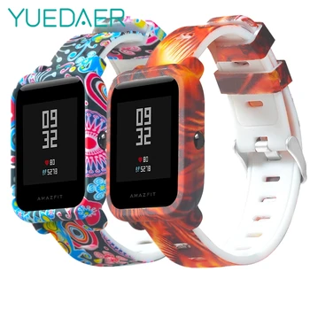 

YUEDAER Cartoon Printing Soft Silicon Watch Strap For Xiaomi Amazfit Bip Replacement Band With Case For Amazfit Bip Accessories