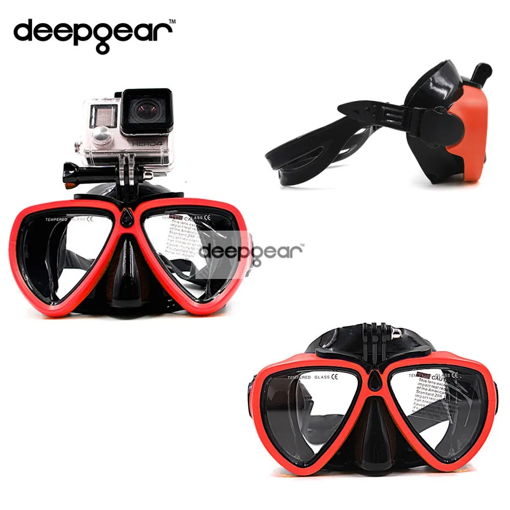Buy DEEPGEAR Newest Gopro Diving Mask Black silicone