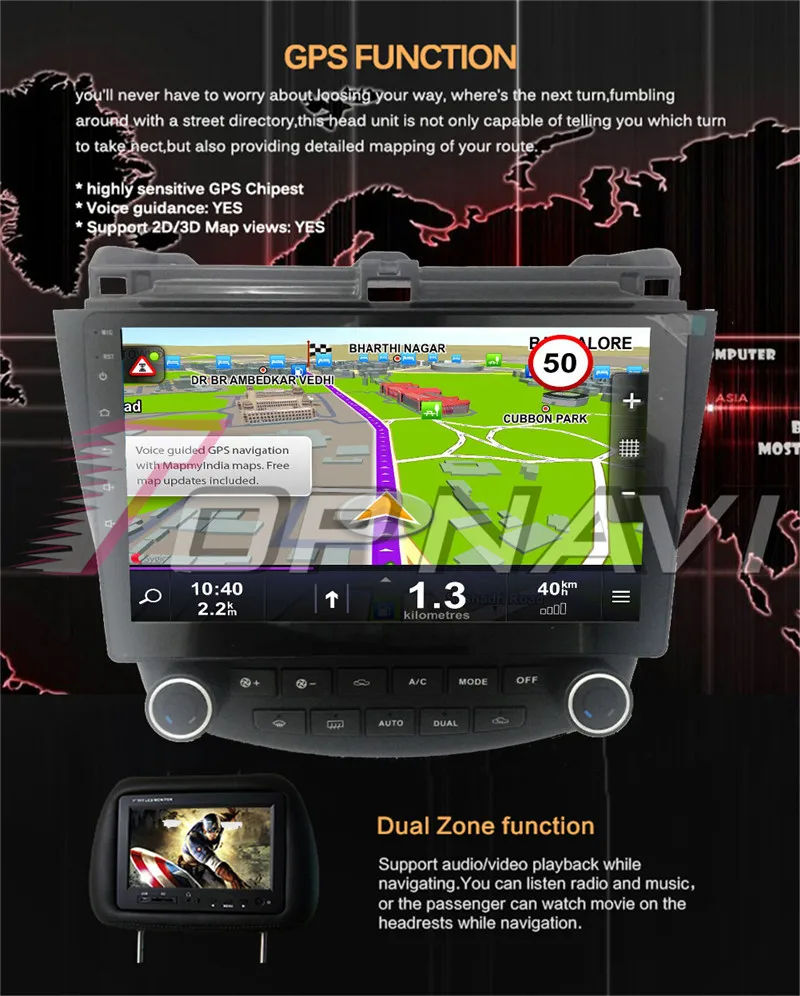 1din For Honda Accord 2006