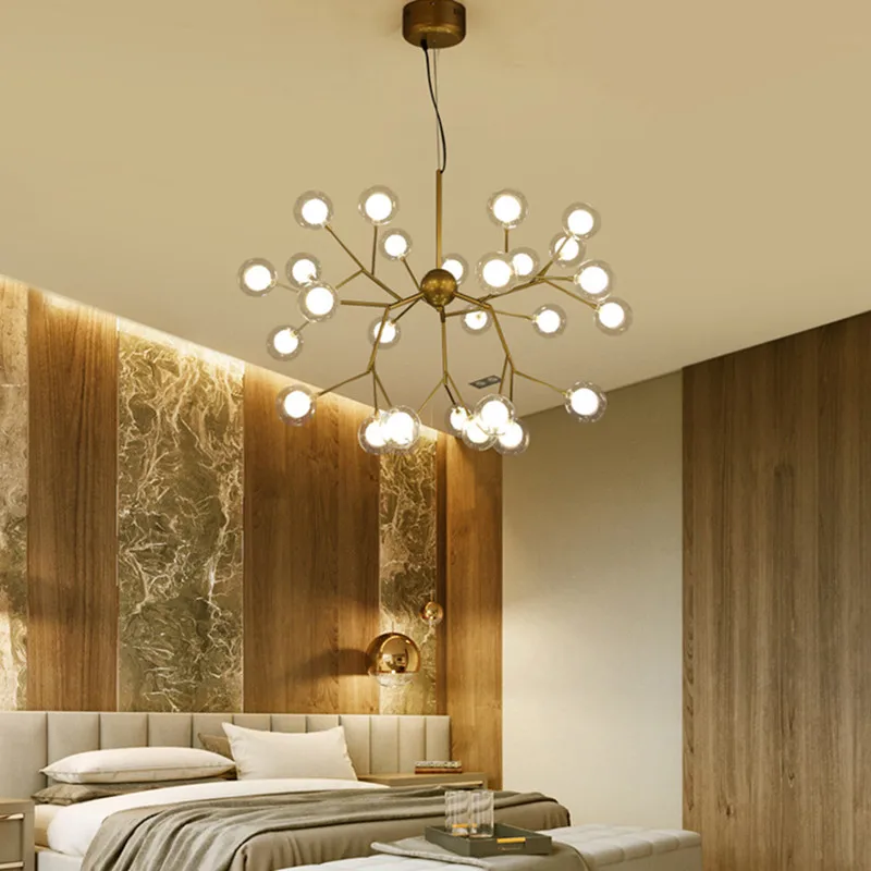 

Abajur Nordic Living Room G9 LED Chandelier Lighting Modern Simple Art Firefly Bar Cafe Hanging Lamp Restaurant Light Fixtures