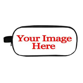 

Customize Your Image Logo Name Women Cosmetic Bags & Cases Kids Mario Pencil Holder Make up Pouch Cat Children School Case