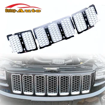 

7pcs Chrome Silver Insert Front Mesh Grille Grill For Jeep Grand Cherokee 2014