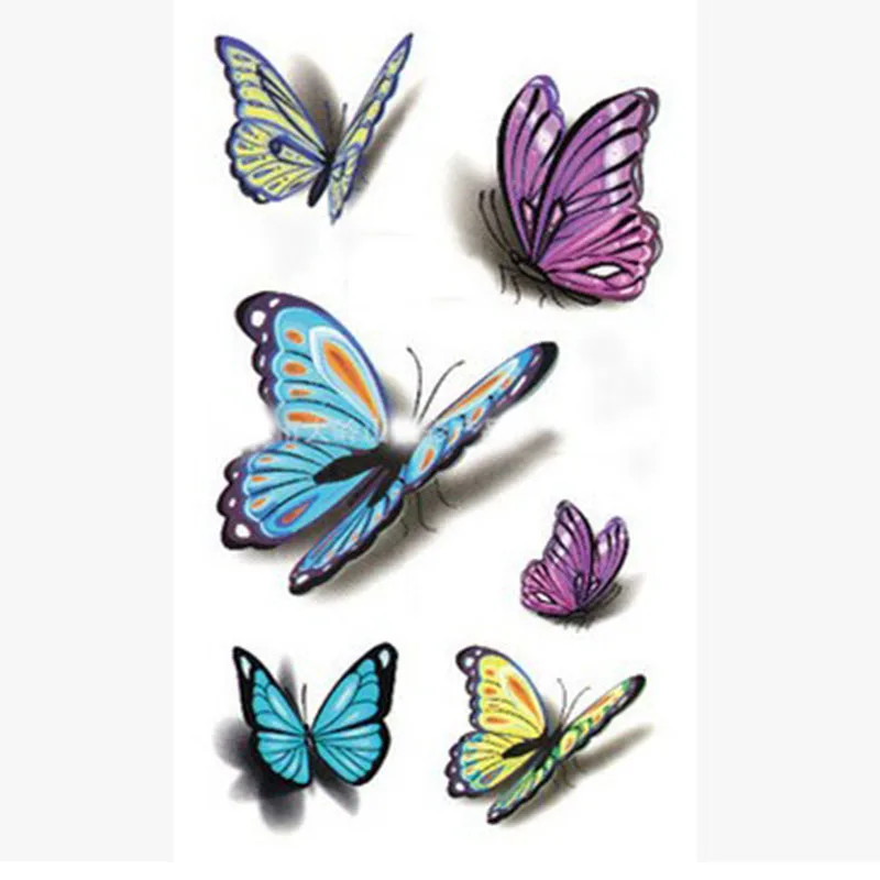 

3D Colorful Butterfly Temporary Tattoo Sticker Decals Removable Waterproof Body Art Tattoo Stickers Tips