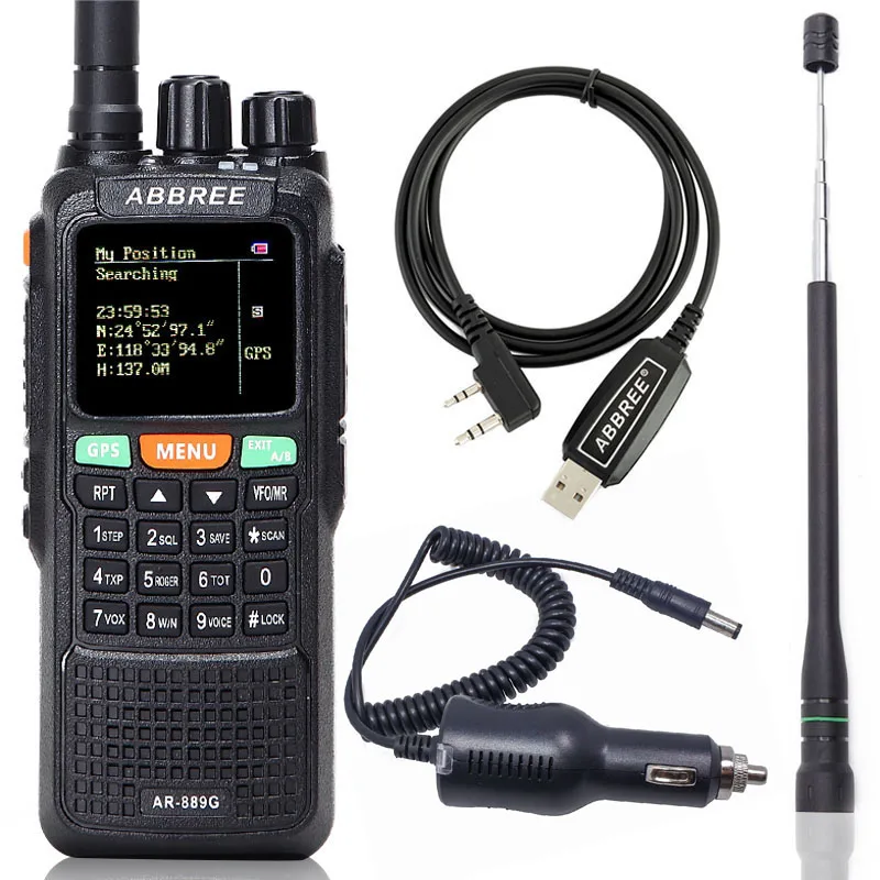 ABBREE переносная рация с GPS SOS 10 Вт ночной подсветкой дуплексный ретранслятор
