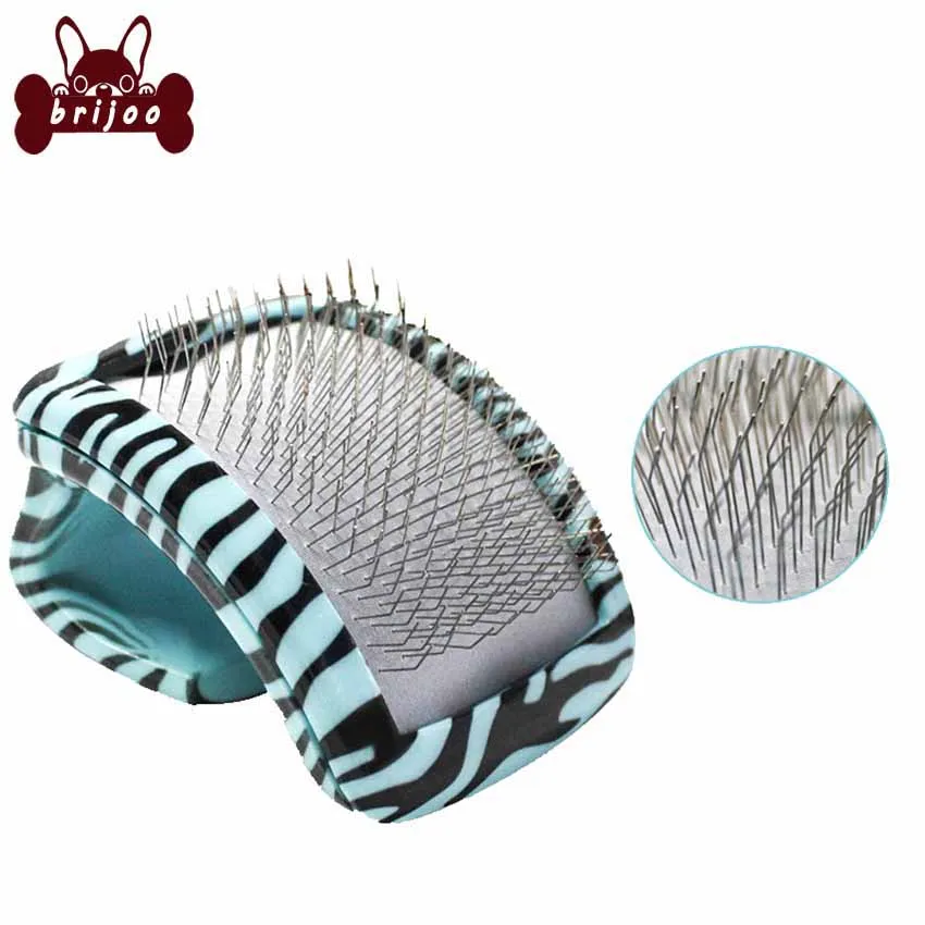 Brijoo Pet Brush Dog Grooming Cat Comb For Small Medium Dogs Cat Skidproof Hand Shank Two Colors Leopard Print Durable Dog Brush