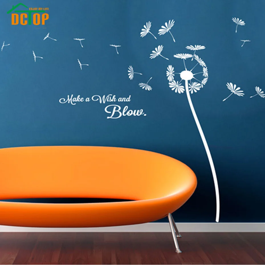 Flowers Dandelion Make A Wish And Blow Wall Stickers For Kids Rooms