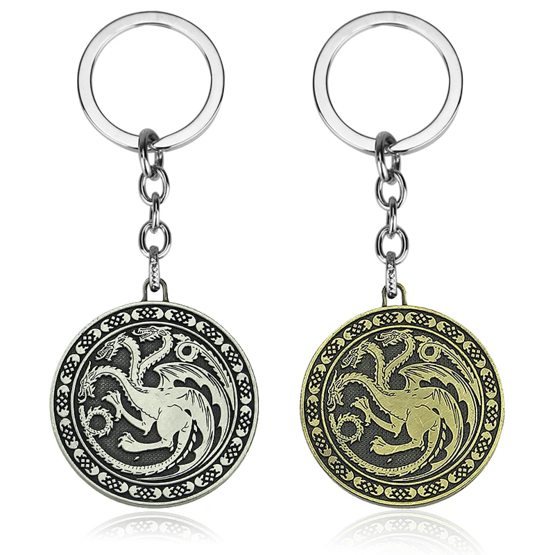 Игра престолов House Stark Baratheon Lannister Targaryen Arryn Tully Martell Tyrell Greyjoy брелок для ключей со значком