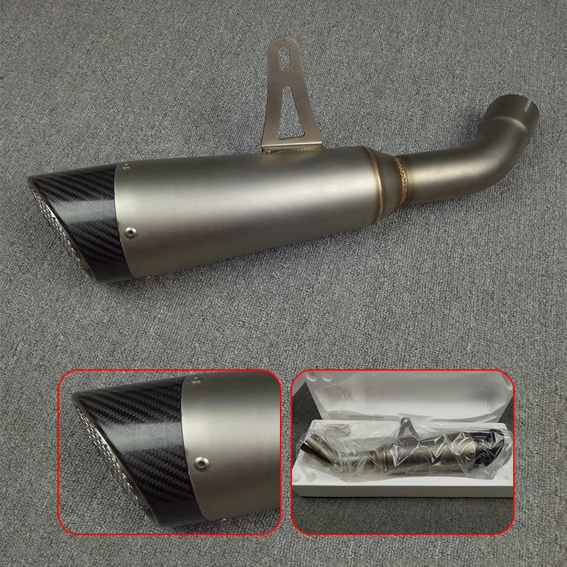 

Directly Replace For Kawasaki 2017 Z900 Muffler Exhaust Pipe link Connector Slip On Stainless Steel with Real Carbon Fiber End