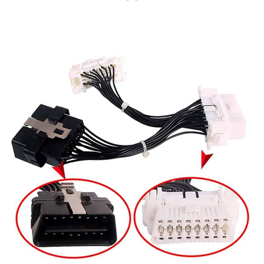 OBDII 1 штекер 2 Женский Y кабель женский 16 контактный сплиттер OBD2 удлинитель адаптер авто автомобильный разъем Удлинительный кабель