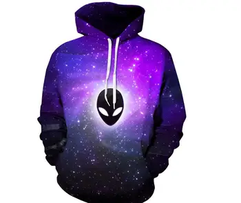 

S-XXXL Men/Women hip hop Hoodies Hoody purple aliens Print Blocks tracksuits 3d Sweatshirts Hooded Hood Tops tops with pockets