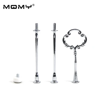 

100pcs / Lot 3 Tier Silver Cake Fruits Plate Stand Handle Fitting Hardware Rod Wedding Party Decor