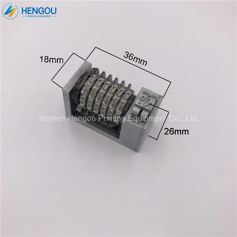 

1 Piece 4X8 Cicero Numbering machine 6 digits Platen printing machine bronzing full steel material 36*18*26mm